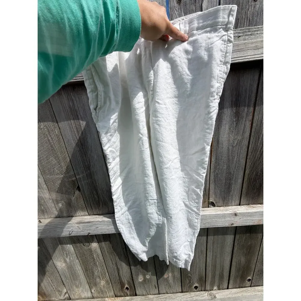 Angelico Pants 38x29 White 100% Linen Reserve Custom Beach Resort